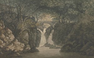 Lower waterfall Rydal by Joseph Farington Oil Painting