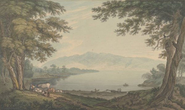 Skiddaw and Derwent water by Joseph Farington - Hand-Painted Oil Painting Reproduction