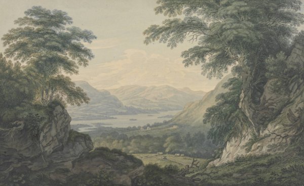 Upper end of Ullswater by Joseph Farington - Hand-Painted Oil Painting Reproduction