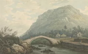 View of Bridge and Village of Rydal by Joseph Farington Oil Painting