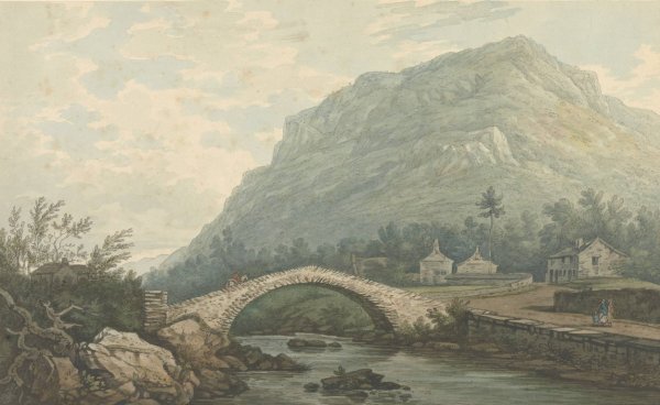 View of Bridge and Village of Rydal by Joseph Farington - Hand-Painted Oil Painting Reproduction