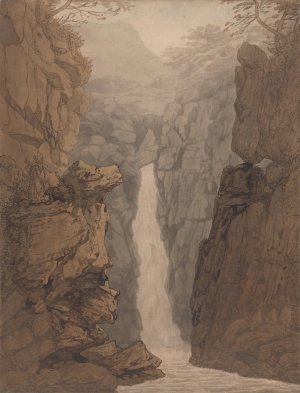 Waterfall in the Lake District by Joseph Farington Oil Painting