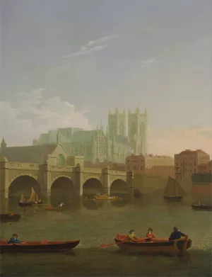 Westminster Abbey and Bridge by Joseph Farington Oil Painting