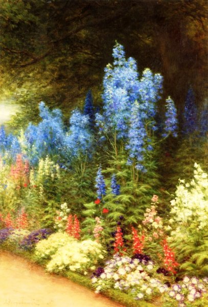 Main Product Photo of A Corner of My Garden at Finzean Painting by Joseph Farquharson