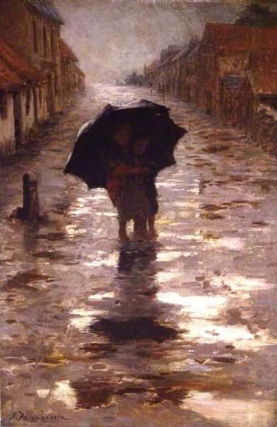 Main Product Photo of A Wet Day Painting by Joseph Farquharson