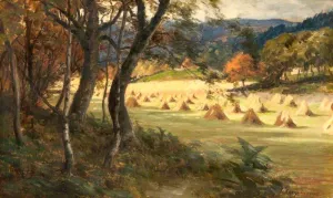 Corn Stooks painting by Joseph Farquharson