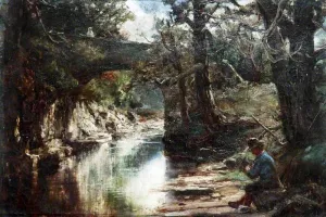 Guide Bridge by Joseph Farquharson - Oil Painting Reproduction