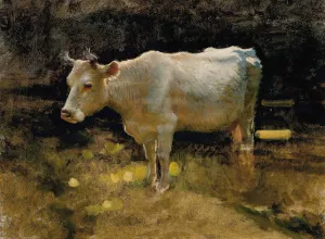 Study of a cow in a meadow by Joseph Farquharson Oil Painting