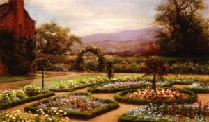 The Garden at Finzean, Aberdeenshire by Joseph Farquharson Oil Painting