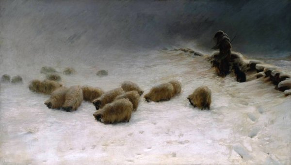 Main Product Photo of The Joyless Winter Day Painting by Joseph Farquharson