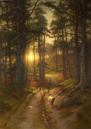 The Sun Fast Sinks in the West painting by Joseph Farquharson