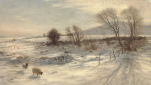 When Snow the Pasture Sheets by Joseph Farquharson Oil Painting