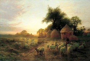 Yon Yellow Sunset Dying in the West by Joseph Farquharson Oil Painting