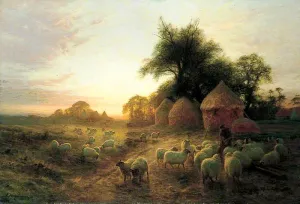 Yon Yellow Sunset Dying in the West by Joseph Farquharson - Oil Painting Reproduction