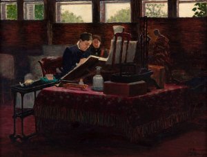 La Princesse Mathilde dans son atelier de St-Gratien by Joseph Felix Bouchor Oil Painting