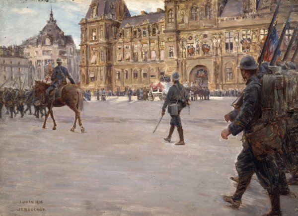 Les funerailles du general Gallieni  by Joseph Felix Bouchor - Hand-Painted Oil Painting Reproduction