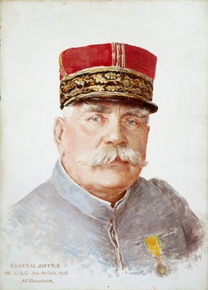 Portrait du general Joseph Joffre by Joseph Felix Bouchor Oil Painting