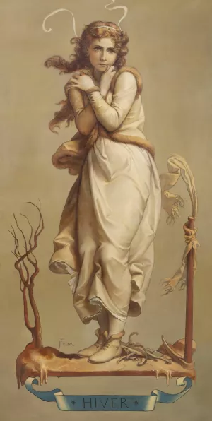 Les Quatres Saisons by Joseph Felon Oil Painting