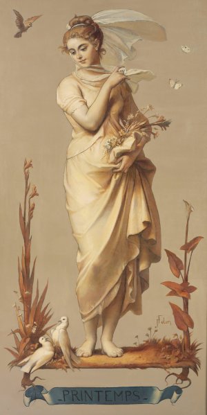 Les Quatres Saisons by Joseph Felon Oil Painting