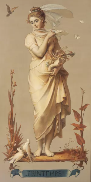 Les Quatres Saisons by Joseph Felon Oil Painting