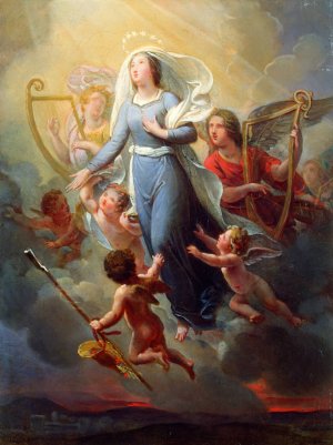 L'apotheose de sainte Genevieve Oil painting by Joseph-Ferdinand Lancrenon