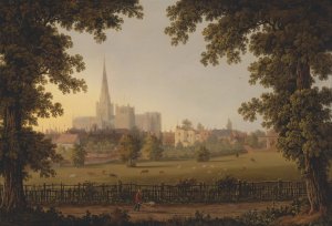 Chichester Cathedral by Joseph Francis Gilbert Oil Painting