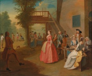 A Dancing Couple In An Outdoor Musical Party by Joseph Francis Nollekens Oil Painting