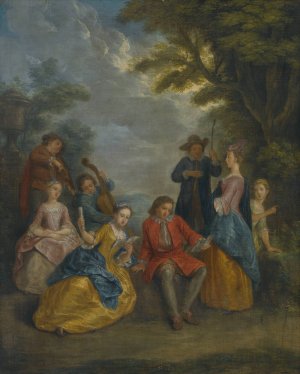 A Fete Champetre by Joseph Francis Nollekens Oil Painting