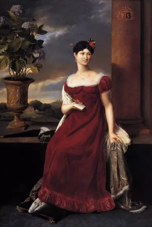 Mary Lodge, Bride of Baron Charles-Louis de Keverberg de Kessel painting by Joseph-Francois Ducq