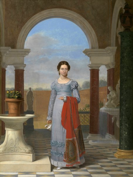 Portrait of Colette Versavel, Wife of Isaac J. de Meyer  by Joseph Francois Ducq - Hand-Painted Oil Painting Reproduction