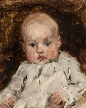 Baby in a White Shirt by Joseph Frank Currier Oil Painting