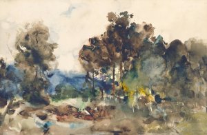 Landscape Sketch by Joseph Frank Currier Oil Painting