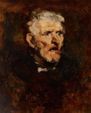 Study of an Old Man by Joseph Frank Currier Oil Painting