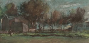 Trees by a Village by Joseph Frank Currier Oil Painting