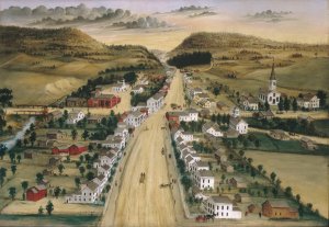 View of Poestenkill, New York by Joseph H. Hidley Oil Painting