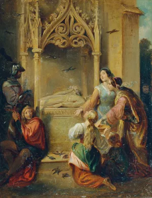 Am Grabe des Walther von der Vogelweide by Joseph Hasslwander Am Grabe des Walther von der Vogelweide by Joseph Hasslwander Oil Painting