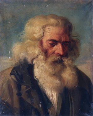 Bartiger Greis by Joseph Hasslwander Oil Painting