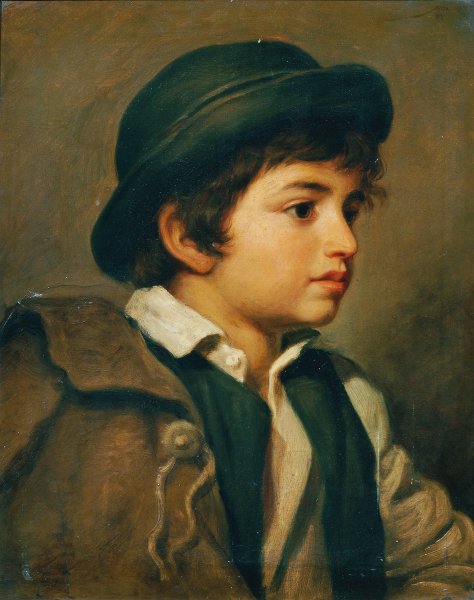Main Product Photo of Brustbild eines Savoyardeknaben Painting by Joseph Hasslwander