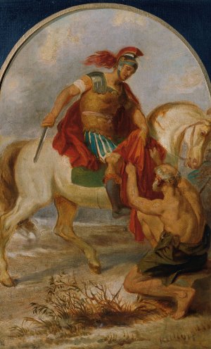 Der heilige Martin mit dem Bettler by Joseph Hasslwander Oil Painting