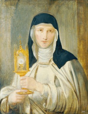 Die heilige Katharina mit Monstranz by Joseph Hasslwander Oil Painting