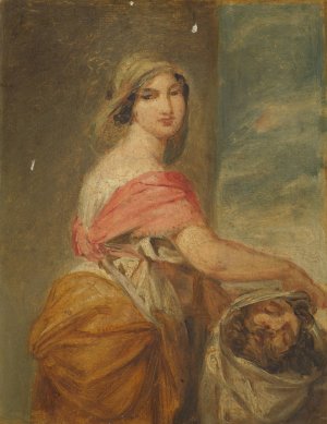 Judith mit dem Haupt des Holofernes by Joseph Hasslwander Oil Painting