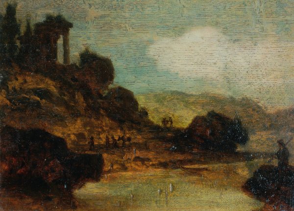Main Product Photo of Landschaft mit Ruine Painting by Joseph Hasslwander