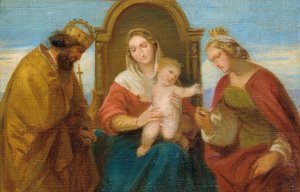 Sacra Conversazione by Joseph Hasslwander Oil Painting