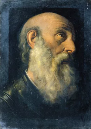 Studienkopf eines Apostels by Joseph Hasslwander Studienkopf eines Apostels by Joseph Hasslwander Oil Painting