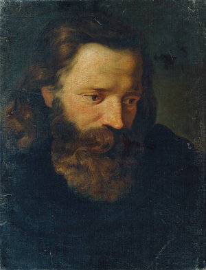 Studienkopf eines bartigen Mannes I by Joseph Hasslwander Oil Painting