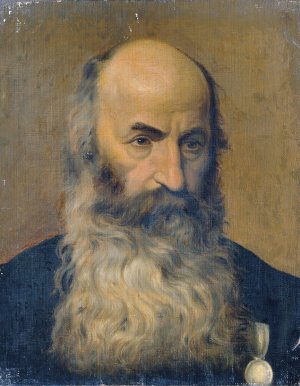 Studienkopf eines bartigen Mannes II by Joseph Hasslwander Oil Painting