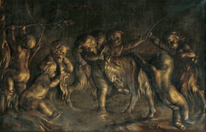 Kinderbacchanal by Joseph Hauzinger Oil Painting
