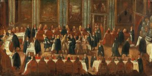 The Doge's Banquet by Joseph Heintz II Oil Painting