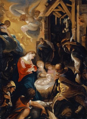 The Adoration Of The Shepherds by Joseph Heintz The Elder Oil Painting