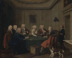 A Club of Gentlemen by Joseph Highmore Oil Painting